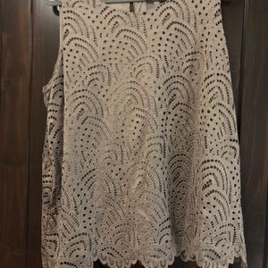 Lace tank top, scalloped hem, size xxl